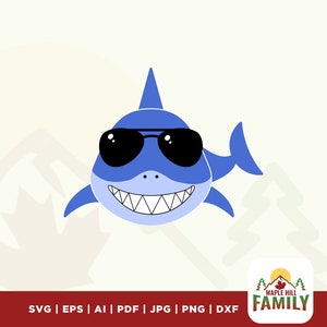 Shark Svg, Shark boy girl, Shark Sunglasses svg, cute shark svg, shark cut File, svg, jpg, png, dxf, Silhouette, cricut files, sublimation