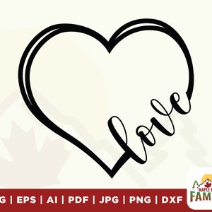 Love heart svg, love svg, Love Heart png, heart svg, Valentine&#39;s Day, Digital file, Files for cricut, shirts svg, Instant Digital Download