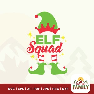 Elf Squad svg, Elf Crew svg, Kids svg, Winter svg, Family Shirt Design svg, Funny Holiday svg, Cricut, Christmas Elf svg, iron on, printable