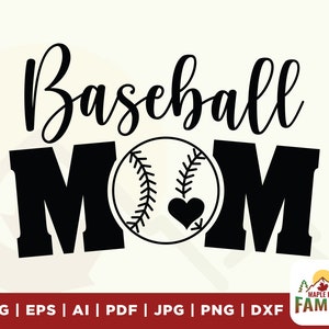 Honkbal moeder SVG, honkbal shirt SVG, liefde honkbal SVG, honkbal moeder shirt SVG, Baseballl moeder PNG voor sublimatie, cut-bestand voor Cricut