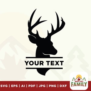 Deer svg, Deer Split Monogram, Buck, Hunting, png, dxf eps, Buck, Hunting, Antlers. Cricut Svg, wild svg, cricut, vinyl, vector, silhouette