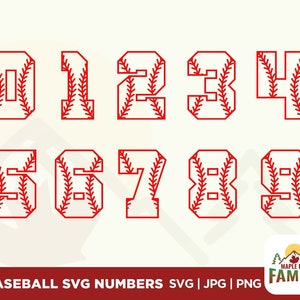 Varsity Numbers Svg, Baseball Stitching Numbers SVG, Baseball Mom Svg ...