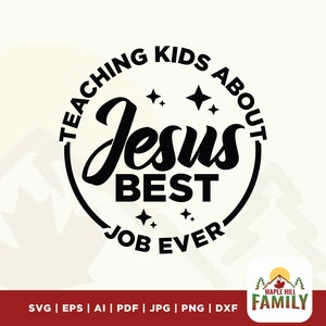 Lehrende Kinder über Jesus Best Job Ever svg, Jesus Best Job ever svg, Lehrer-Shirt svg, Jesus-Shirt svg, Lehrer svg, Geschenk für Lehrer svg