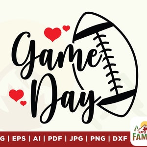 Game Day Football SVG, PNG, DXF (Digital Download)