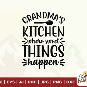 Omas Küche wo süße Dinge passieren svg, Omas svg, lustige Küche Design svg, Küche png, svg Designs, printable Digital Design