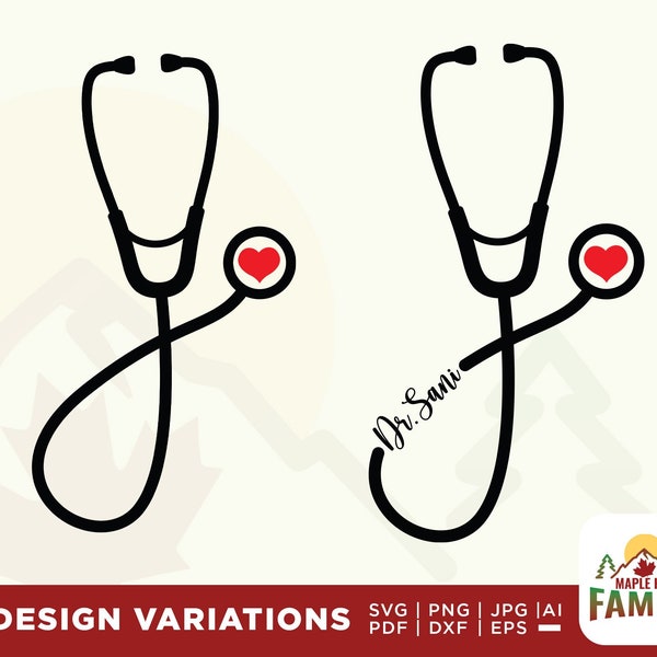 Nurse Stethoscope SVG, Nurse svg, Stethoscope with heart, Doctor svg, Medical svg, Essential Worker, Stethoscope Monogram, Tumbler, Cricut