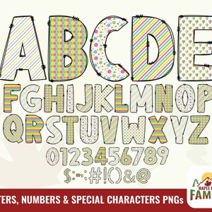 Easter Doodle letters, Easter font, Easter Alpha PNG, Easter Alphabet PNG, Easter Letters, Easter Eggs, Alpha Easter, Doodle Letters PNG