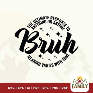 El significado de Bruh varía con el tono svg, Bruh svg, Bruh significado svg, con tono svg, estrellas svg, Sarcastic Quotes svg, Funny Bruh svg, imprimible