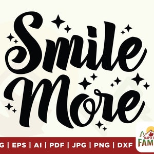 Sorria mais SVG, autocuidado, inspirador, sorriso, feliz, positivo, letras onduladas, sorriso svg, download digital, arquivo digital, sublimação