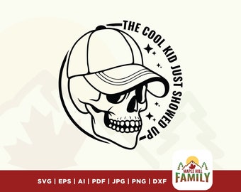Kid Skull SVG, terug naar school gesneden bestanden (digitale download)