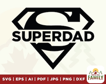 Papá SVG, Super papá Split Name Frame Svg, Archivo SVG del Día del Padre para Cricut, Silhouette, frame svg, Father Svg, Cut File, Vector clipart