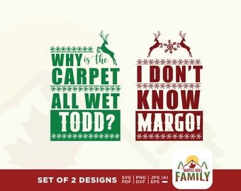 Vacaciones de Navidad Todd y Margo svg, pareja Navidad svg, Navidad svg, Navidad fea svg, Navidad divertida, parejas svg, svg png dxf