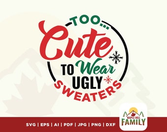 Ugly Sweater SVG, Funny Christmas Design (Digital Download