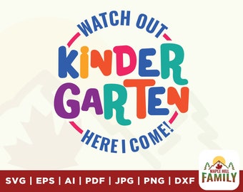 Kindergarten SVG, First Day of School, Funny Back to School Design (Cut File)
