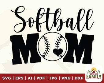 Softball Mom Svg, Softball Mom Shirt Svg, Ball mom svg, archivo de corte de softbol, softbol de mamá, Imprimible, Cricut, Silueta, vinilo, hierro en