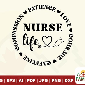 Nurse Life SVG: Registered Nurse Shirt Design, Cricut Files (Digital Download)