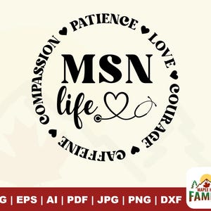 Nurse Life SVG: Pielęgniarka dyplomowana, projekt MSN (pobieranie cyfrowe)