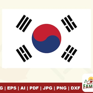 Bandeira da Coreia do Sul em camadas, bandeira coreana, clipart da bandeira da Coreia do Sul, jogo de futebol, svg esportivo, svg de camisa de futebol, cricut, em camadas, vinil, vetor