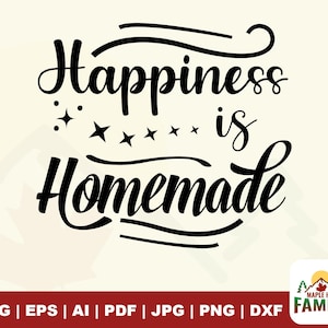 La felicidad es casera (svg), cocina divertida (svg), cita de cocina (svg), chica (svg), felicidad (svg), mamá cocina (svg), letrero de cocina (svg)