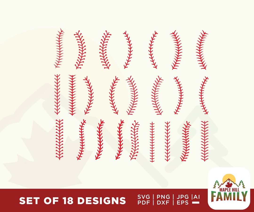 Baseball Stitches SVG, Baseball SVG, Bundle, Baseball Threads, Vector