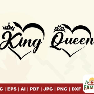 King and Queen SVG: Matching Couple Design (Digital Download