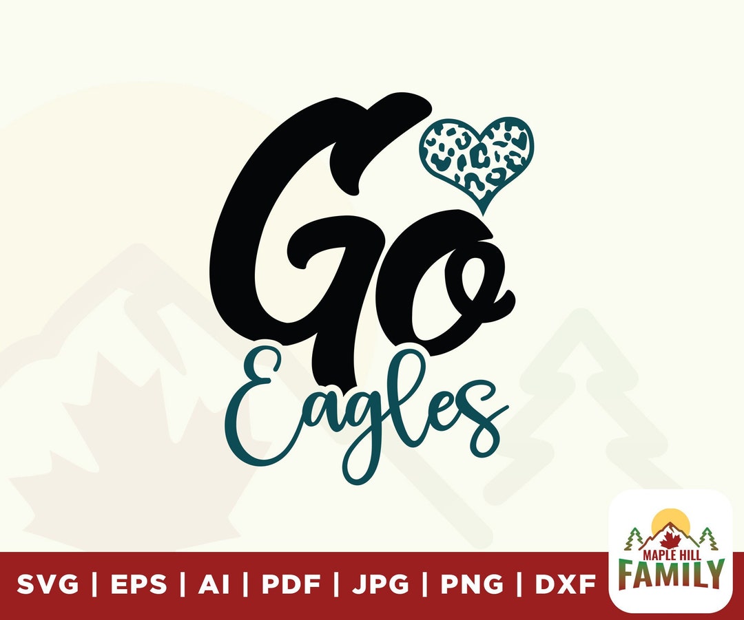 Go Eagles Svg Go Eagles Mascot Svg Leopard Heart Svg - Etsy