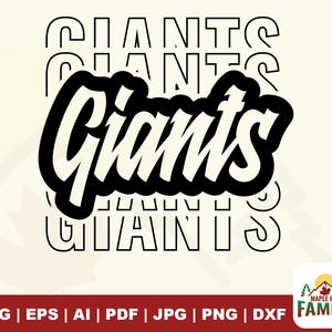 Giants Mascot SVG: Football School Team, Cricut Cut File (Digital Download