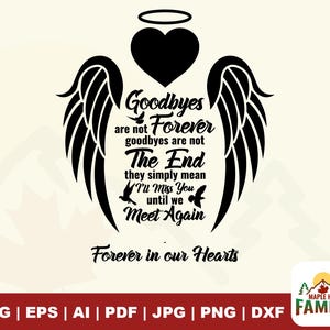 Auf Wiedersehen sind nicht für immer svg, In liebevoller Erinnerung svg, In Erinnerung svg, Gedenkstätte svg, In liebevoller Erinnerung Png, In Erinnerung an svg, Rip svg