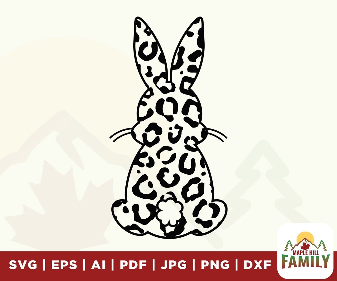 Leopard Print Bunny Svg, Png, Bunny Svg, Bunny Png, Easter Svg, Easter ...