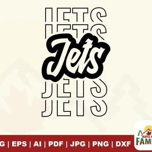 Jets Maskottchen SVG: Fußball Schulteam, Cricut Schnitt Datei (Digitaler Download)