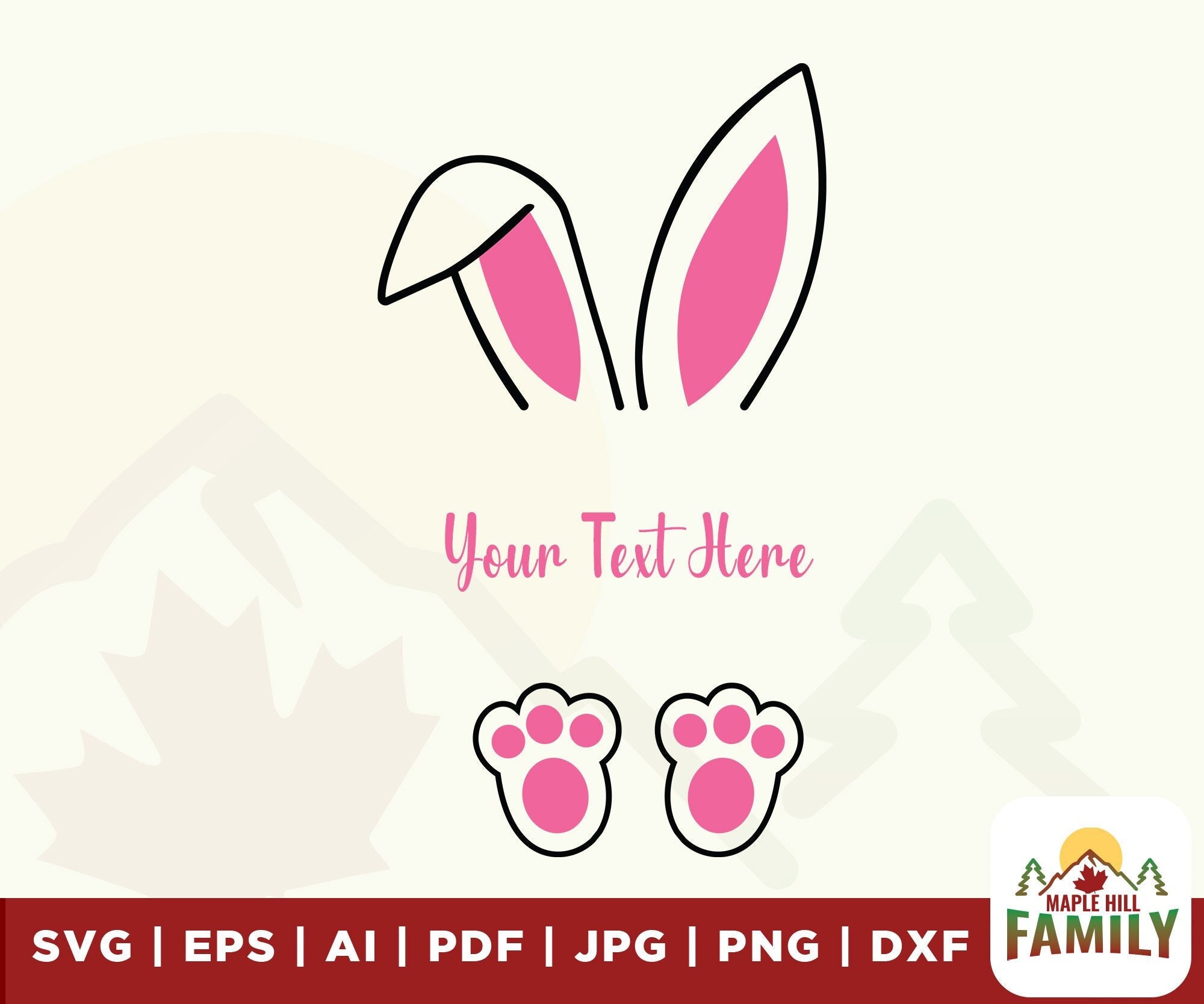 Bunny Feet & Ears Svg Instant Digital Download Svg Bunny - Etsy