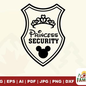 Principessa Sicurezza svg, Papà svg, Fratello svg, Agente Fidanzato svg, Festa di Compleanno svg, Abbinamento Vacanze, D land, D World