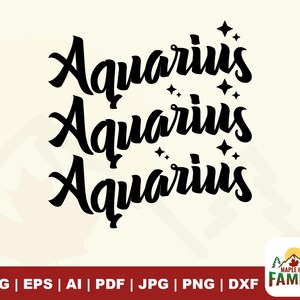 Verseau SVG, signe astrologique Verseau, téléchargement numérique, Horoscope SVG, SVG des signes du zodiaque, parfait pour les t-shirts, tasses, décoration d'anniversaire