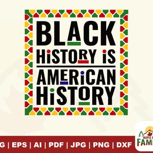 La historia negra es historia estadounidense SVG: Melanina, patrón africano (Descarga digital)