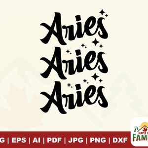 Bélier SVG, signe astrologique du Bélier, téléchargement numérique, Horoscope SVG, SVG des signes du zodiaque, parfait pour les t-shirts, tasses, décorations d'anniversaire,