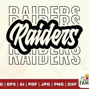 Pacchetto SVG Raiders: mascotte, mamma del football, spirito scolastico (download digitale)