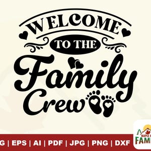 Witamy w Family Crew SVG, baby shower SVG, Kids SVG, Onesie SVG, Family SVG, Sarcastic SVG, Sassy SVG, Funny Shirt SVG