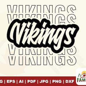 Vikings Mascot SVG: Football School Team, Stacked Design (Digital Download