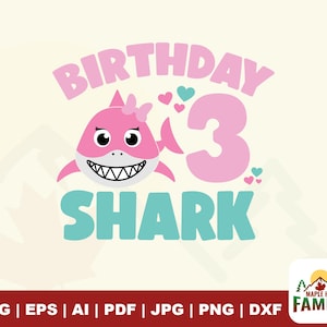 3th Birthday Shark Svg, Shark Svg, Shark Birthday Svg, Birthday Boy Svg, 3th Birthday svg, Shark Kids Svg, third Birthday, Svg Files Cricut.