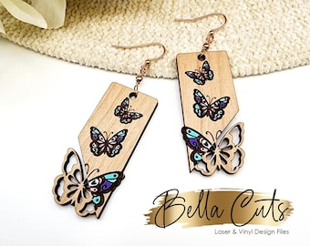 Butterfly Earring Svg, Drop Earrings Acrylic, Laser File, Wood Earrings Svg, Acrylic Earring Svg, Commercial Use #340