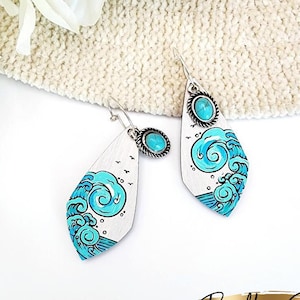 Ocean Earring Svg, Earring Svg Files, Laser Cut Svg, Instant Digital Download, Beach Earring Svg #412