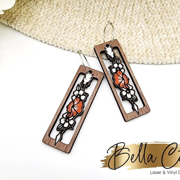 Boho Arrow Earrings Svg, Arrow Laser Cut File, Feather Earring Design Files, Wood Earrings Svg, Acrylic Earring Svg, Commercial Use #312