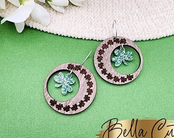 St. Patricks Day Earrings Svg, Laser Cut File, Irish Design Files, Shamrock Wood Earrings Svg, Acrylic Earring Svg, Commercial Use #343