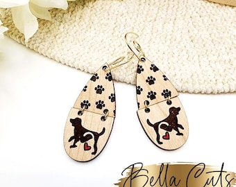 Dog Cat Pet Laser Cut Engraved Earrings, Digital File Download, SVG DXF, Glowforge Ready, Commercial Use #270