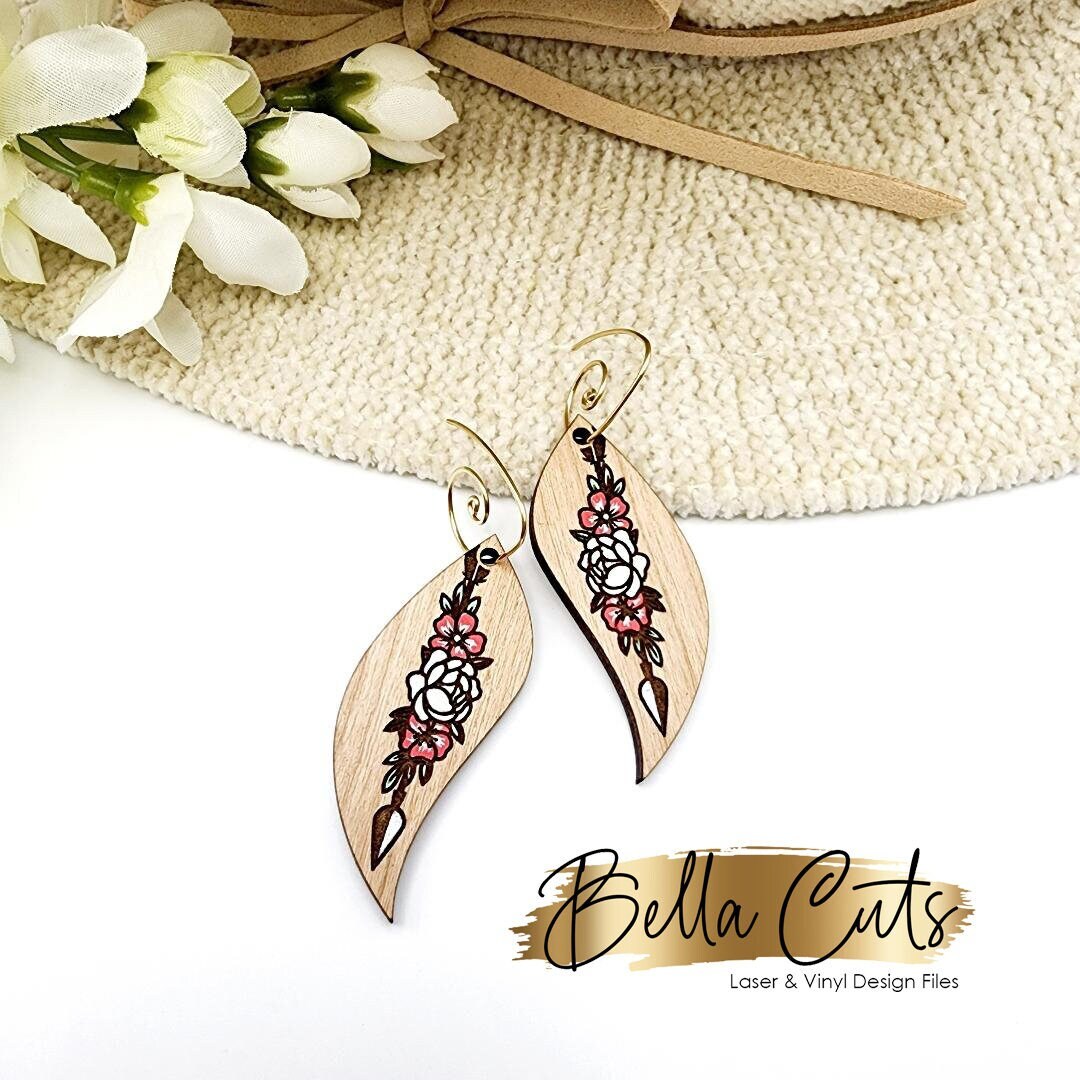 Boho Arrow Earrings Svg, Laser Cut File, Earring Design Files, Arrow