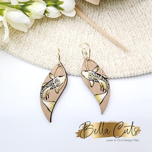 Koi Japanese Garden Laser Cut Engraved Earrings, Digital File Download, SVG DXF, Glowforge Ready, Commercial Use #175