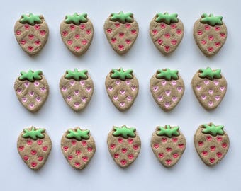 Frosted Strawberry Dog Treats - Spring Dog Treats - Summer Dog Treats