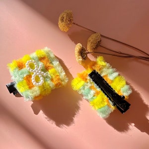 Clip of Cuteness - Handmade Pipe Cleaner Checkerboard Hair Clip