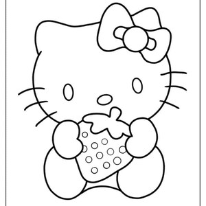 Kitty Coloring Book for Kids and Adults 30 Pages (digital Only) You ...