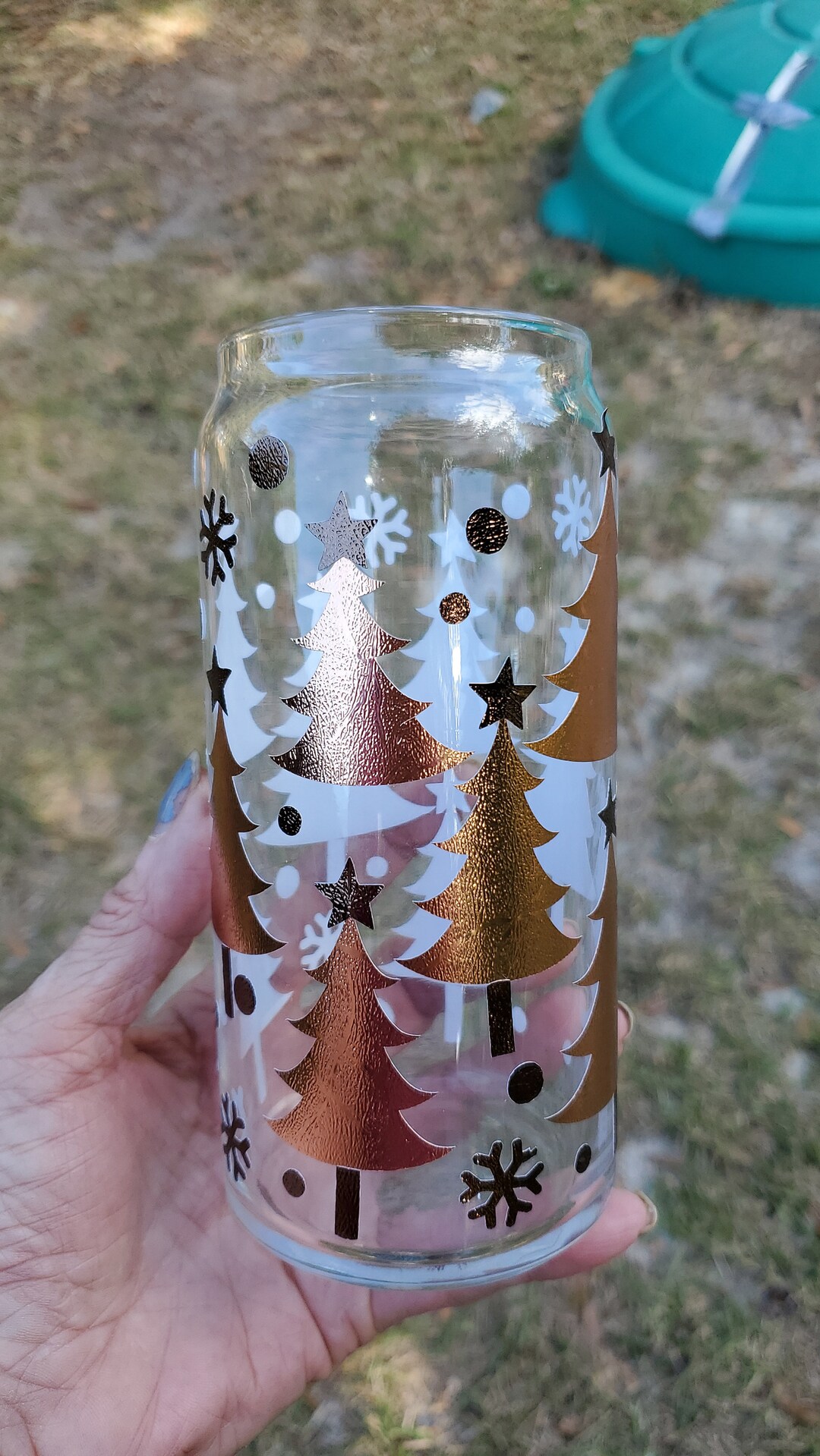 Cold Iced Coffee Beer Glass Christmas Trees in Shiny Copper Etsy